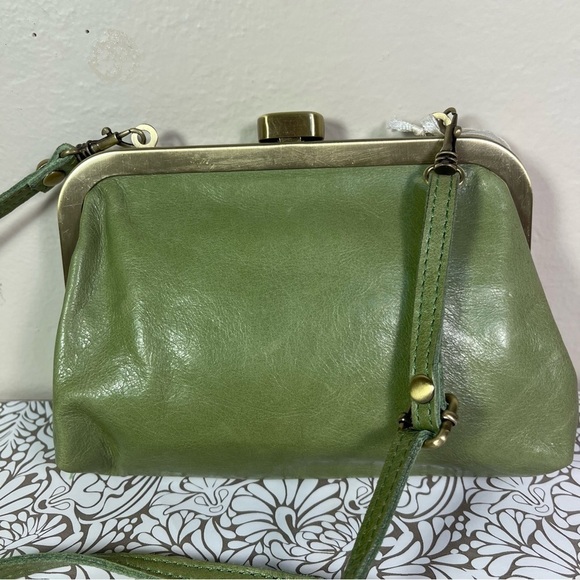 ANOKI Paris green leather kiss-lock crossbody bag - Picture 3 of 12